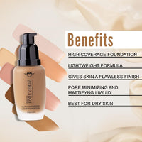 Daily Life Forever52 Ultra Definition Liquid Foundation|24-Hour Wear, Medium to High Coverage, Pore-Minimizing & Mattifying, Anti-Aging, Satin-Like Finish|Ideal for Fair Skin (Custard,30ml)