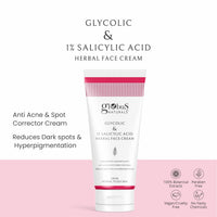 Globus Naturals Glycolic & 1% Salicylic Acid Anti-Acne Face Care Combo - Set of 4 Wash, Cream, Gel & Scrub