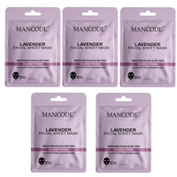 Mancode Lavender Facial Sheet Mask 25ml Promotes Soft and Smooth Skin Firming Cleansing Pore Reducing Brightening and Enhances Daily Glow Korean Sheet Mask for Men Women Sheet Mask Set Combo Pack of 5