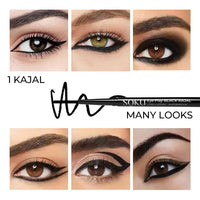 SOKU Eye Play Matte Finish Black Kajal Stick | Enriched with Vitamin A & Castor Oil | Smudge Proof & Waterproof | One Stroke Smooth Glide | Long Lasting & Weightless Formula - 0.3 g