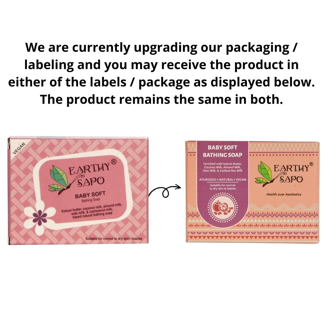 Earthy Sapo Handmade Baby Soft Bathing Soap (Coconut Milk, Almond Milk, Oat Milk, Kokum Butter) 100g, Pack of 1 | Natural, Gentle Bath Soap for Babies Sensitive Skin