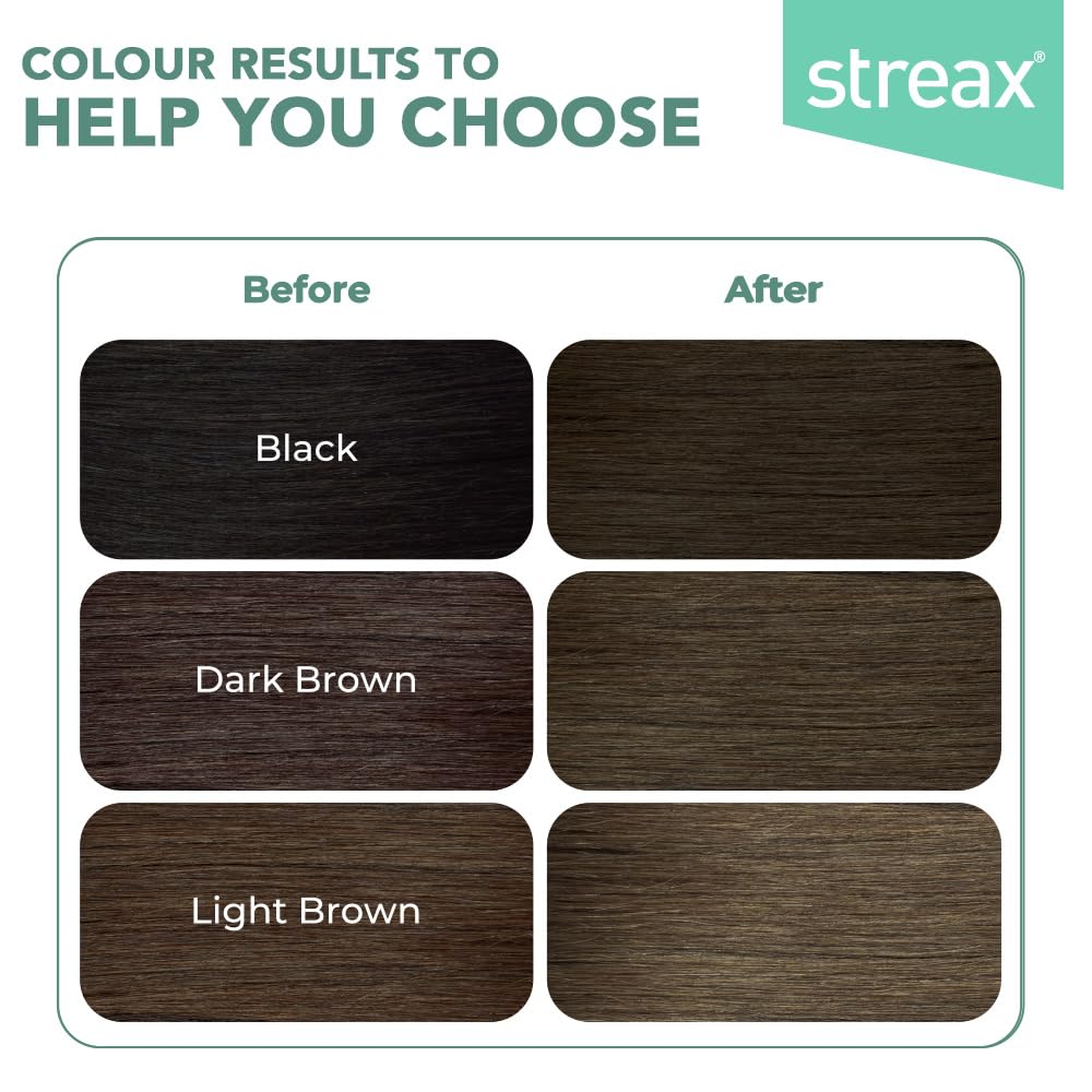 Streax Cr?me Permanent Hair Colour - 4 Natural Brown Hair Color- 140 Ml, 100% Grey Coverage, Ammonia Free Hair Color, Long Lasting,Colourant Tube : 60G,Developer Bottle : 60 Ml,Conditioner : 20G
