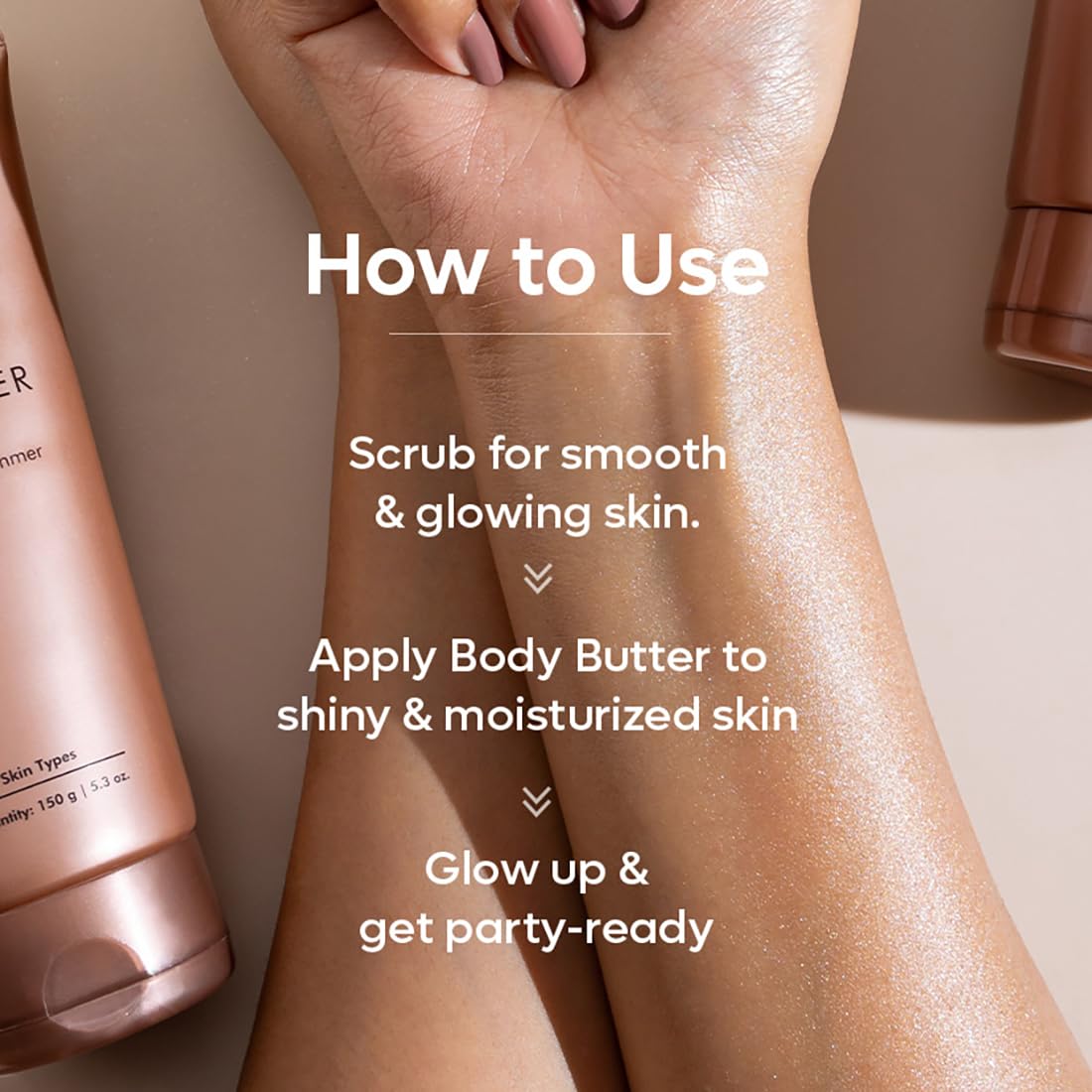 mCaffeine Shimmer Body Polishing Kit for women and men| Shimmer Body Scrub with Coffee & Shimmer Body Butter with Cocoa Butter | For Illuminizing Soft Shimmer & Glowing Skin for men and women