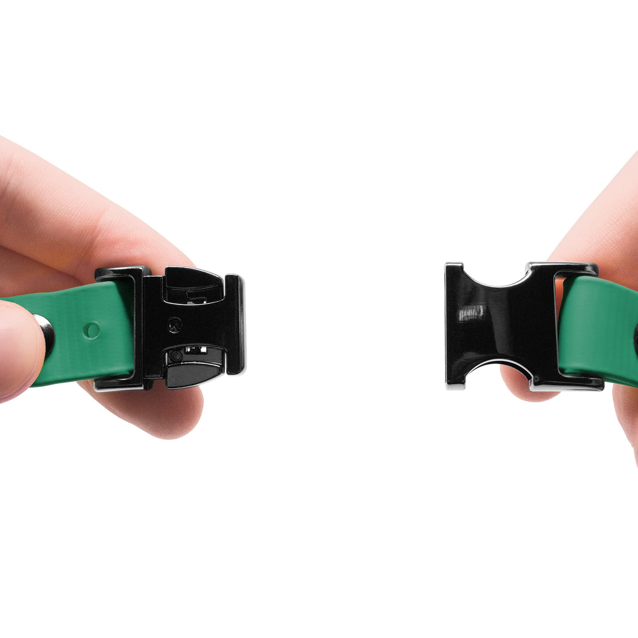 Educator Quick Snap Bungee Dog Collar, Biothane, Waterproof, Odorproof, Easy Connect and Disconnect Clasp and D Ring with Comfort Bungee Loop, Adjustable for Custom Fit, 1-Inch, Green 1" Wide Fits 800 and 1200 Series