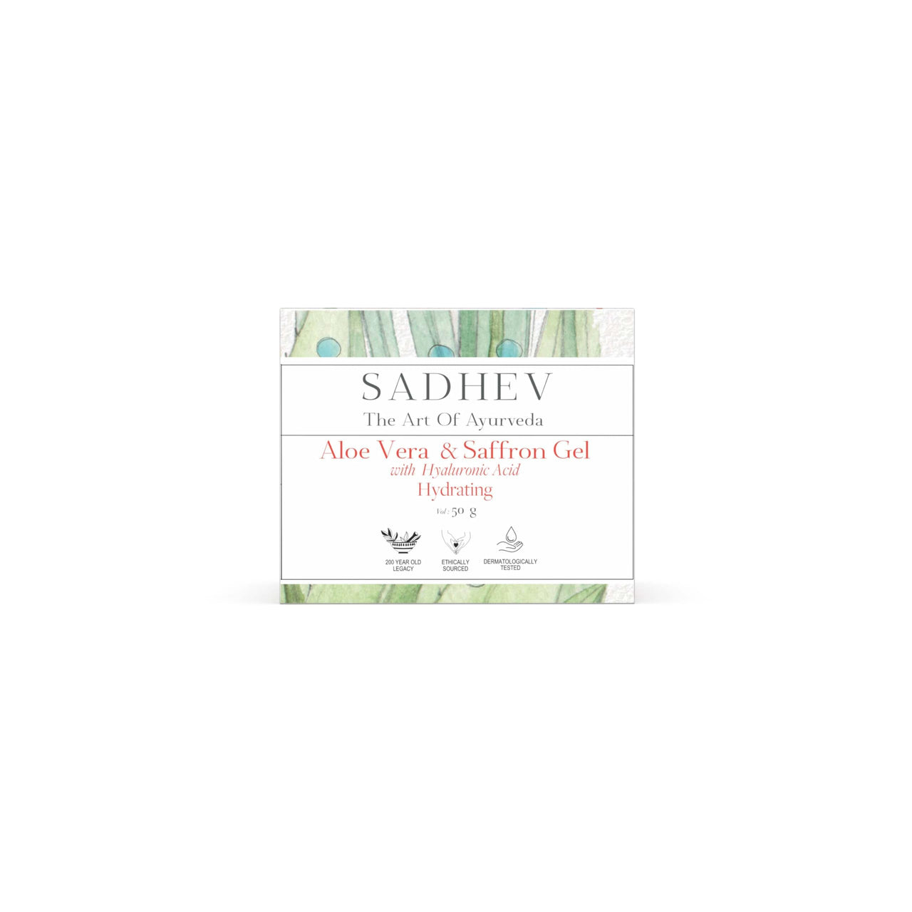 Sadhev's Aloe Vera & Saffron Face Gel with Hyaluronic Acid For Hydrating, Suitable for All Skin Type, Paraben & Sulphate Free - 50 g - (Pack of 1)