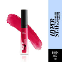 Blue Heaven Hyper Stay Weightless Liquid Matte Lipstick | Long-lasting & Smudge Proof | Non-Transfer Matte Lipstick for Women| Blush Red-10 | 6ml