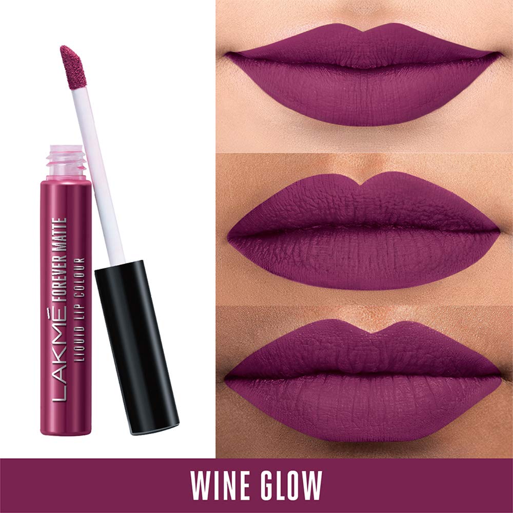LAKMÉ Forever Matte Liquid Lip Colour, Wine Glow, 5.6ml & Lakme Forever Matte Liquid Lip Colour, Orange Tango, 5.6 ml
