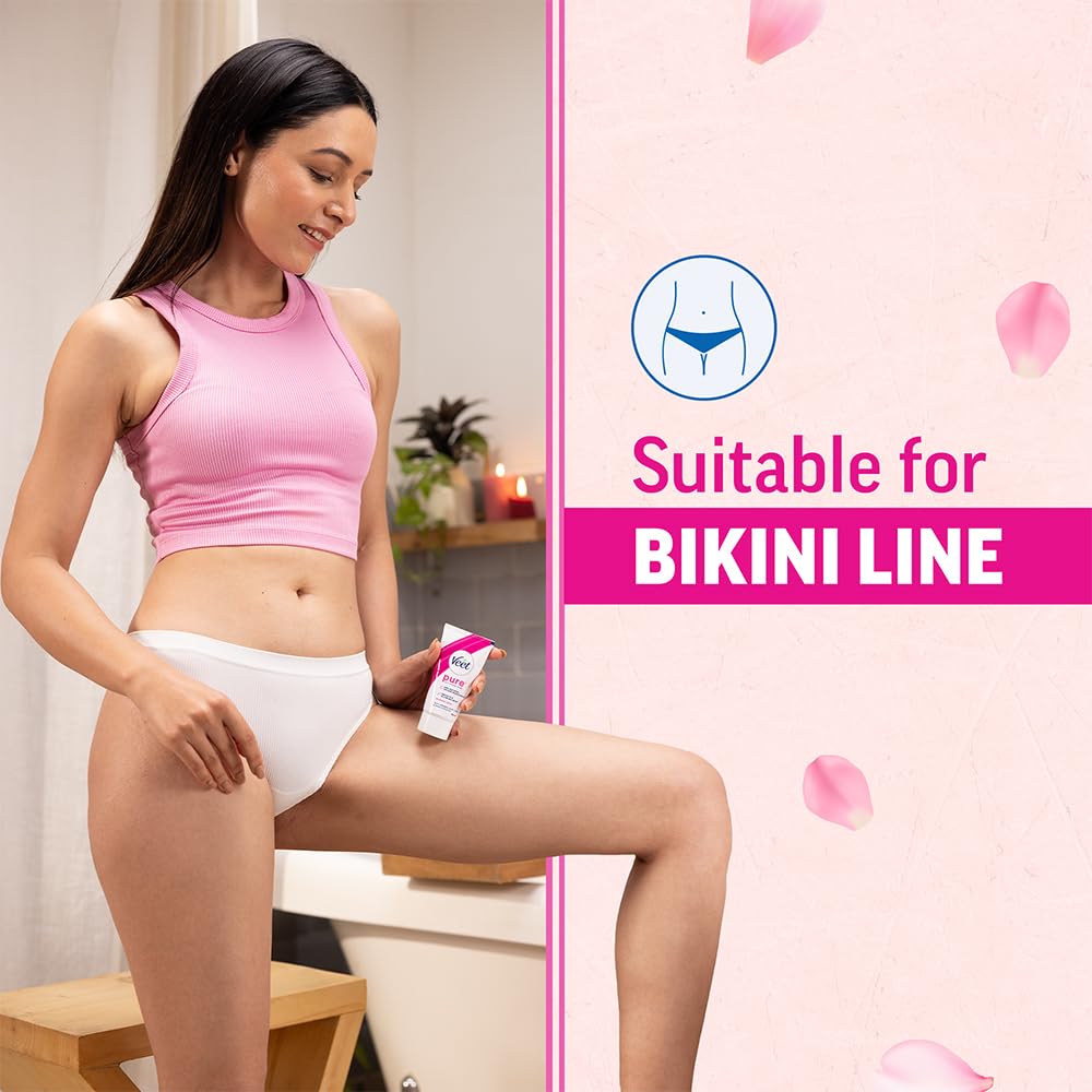 Veet Pure Hair Removal Cream for Women For Normal Skin - 100g | Suitable for Legs, Underarms, Bikini Line, Arms