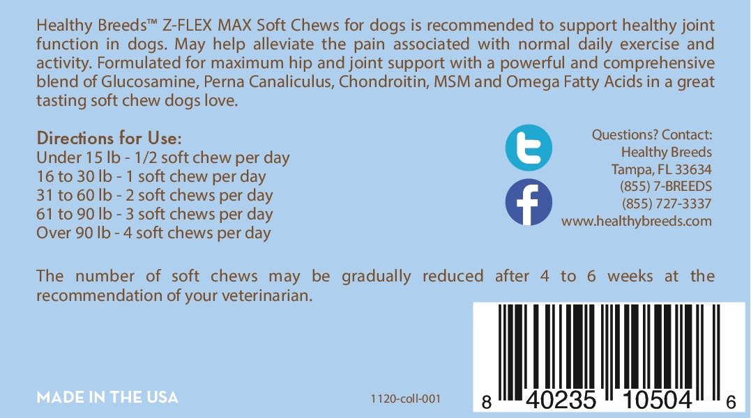 Healthy Breeds Collie Z-Flex Max Hip and Joint Soft Chews 50 Count