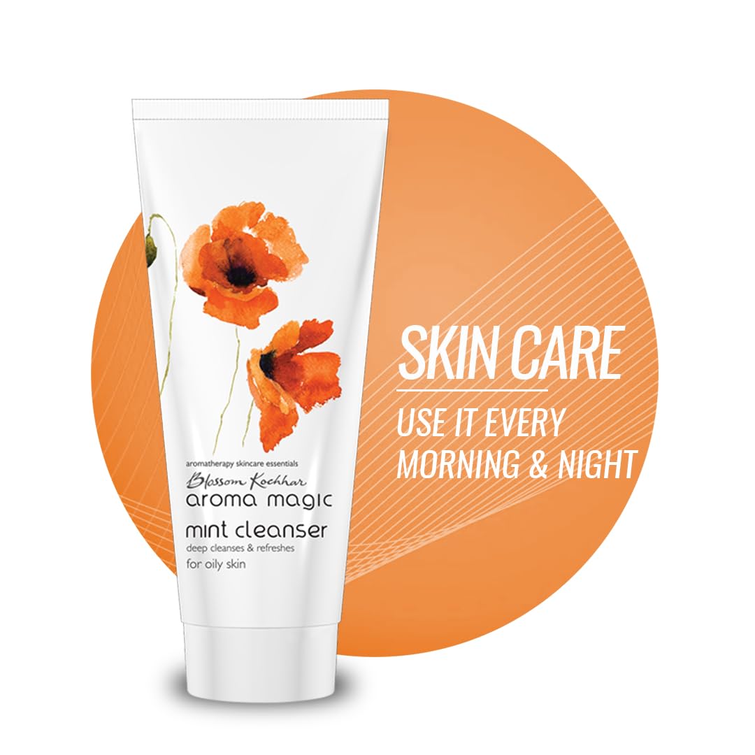 Aroma Magic Mint Cleanser to Refreshes, Heals acne, & Hydrates with Peppermint, Chinaberry seed, jojoba seed, spearmint & clove extracts | For Oily & Acne Prone Skin - 100 gm