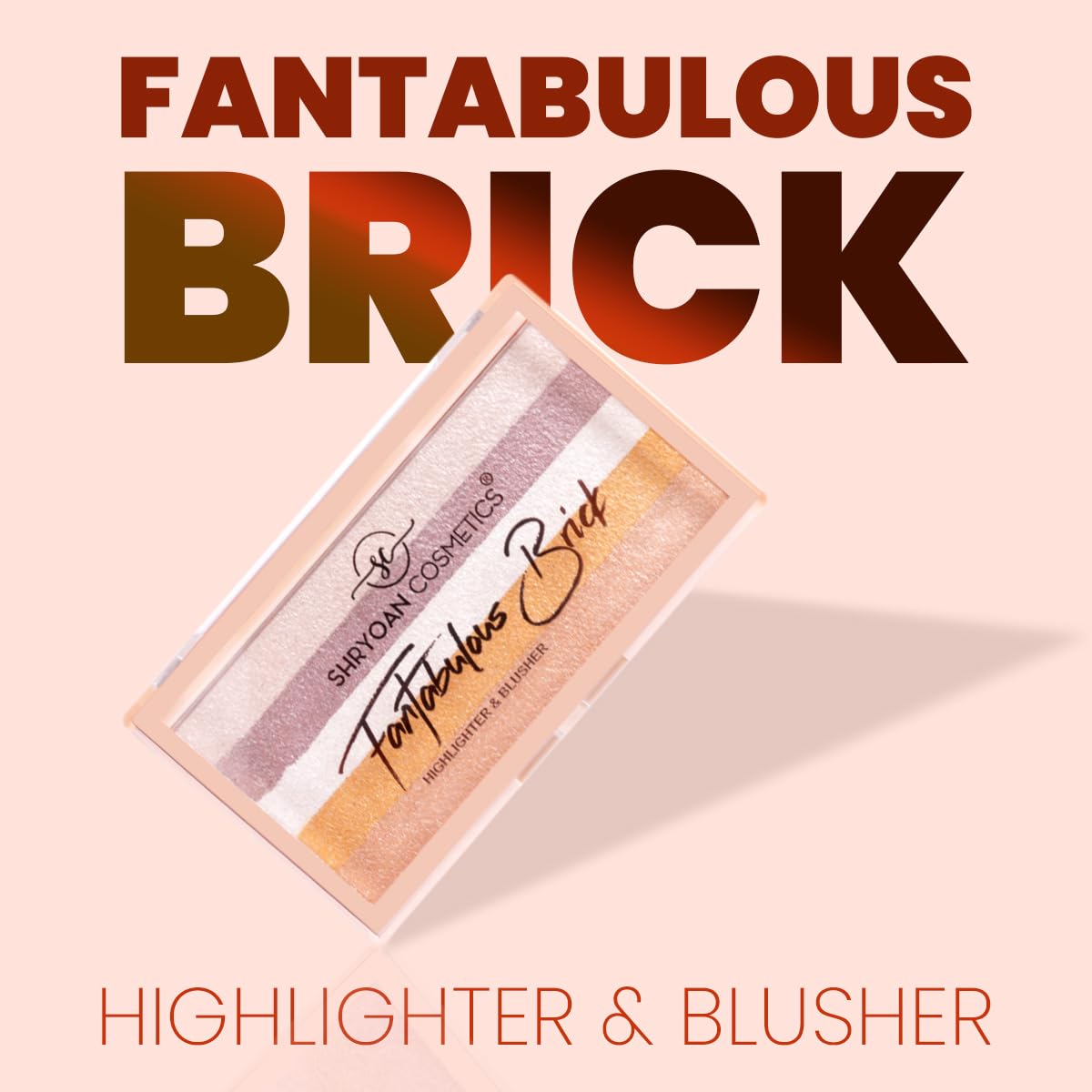 Shryoan Fantabulous Brick Highlighter & Blusher Palette| Highly Pigmented Powder with Glam Look & Flawless Finish (7g) (Shade 05)