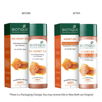 Biotique Honey Gel Soothe & Nourish Foaming Face Cleanser Foe All Skin Types, 120ml & Biotique Cucumber Pore Tightening Refreshing Toner with Himalayan Waters, 120ml