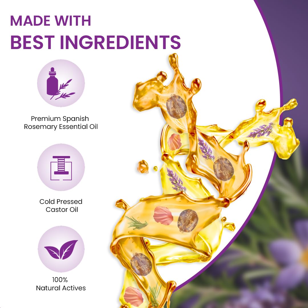 Sesa Ayurvedic Rosemary Hair Oil with Castor Oil & Sesame, Hibiscus For Hair Growth Strengthens Roots Controls Hair Fall and Moisturising Dry Skin - 200ml