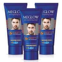 Meglow Skin Brightening & Whitening Cream For Men with Vitamin E | Reduces Dark Spots, Prevents Pigmentation, & Evens Tone | Pack of 3 (15g each)