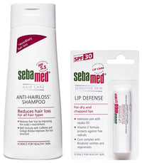 SebaMed Anti-Hairloss Shampoo, 200ml & SebaMed SPF 30 Lip Defense Stick, 4.8g
