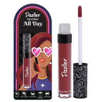 DAZLLER All Day Lipcolour|Moisturizing Kokum Butter|Non-Transfer & Smudge-Proof|8Hr Stay|Matte Liquid Lipstick for Women|Dlc009 Messy Merlot|6G