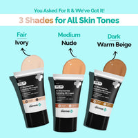 The Derma Co 2% Niacinamide Hydrating Bb Cream With 1% Hyaluronic Acid Complex & Aquaxyl, Medium, Matte, All Skin Type - 30 Gm | 01 - Ivory