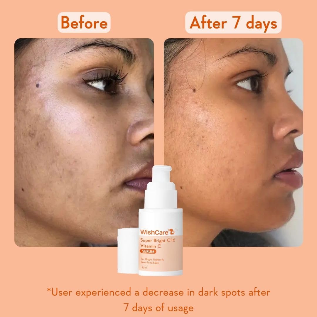 WishCare Super Bright Vitamin C Face Serum and Vitamin C Pure Glow Milk Sunscreen with SPF 50 PA+++(30ml + 50ml)