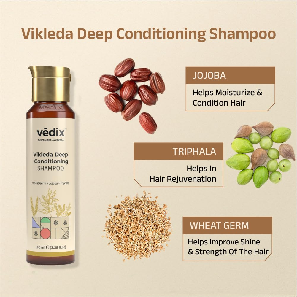 Vedix Ayurvedic Hair growth Kit | 5 product Kit | for Dry Hair, Dry Scalp, Curly Hair | Vedix Hair Oil, Shampoo, Serum, Mask, Conditioner Set