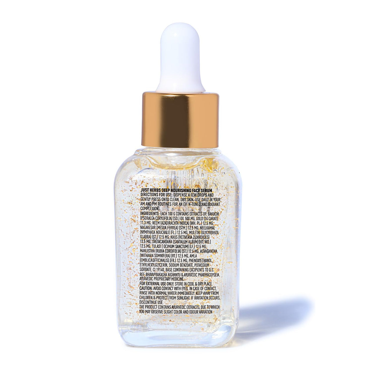 Just Herbs 24K Gold Bakuchiol Face Serum for Fights Signs of Ageing | Improve Skin Elasticity | Instant Lasting Hydration All Skin Types for Men and Women 30ml