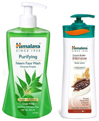 Himalaya Purifying Neem Face Wash, 400 ml & Himalaya Herbals Cocoa Butter Intensive Body Lotion, 400ml