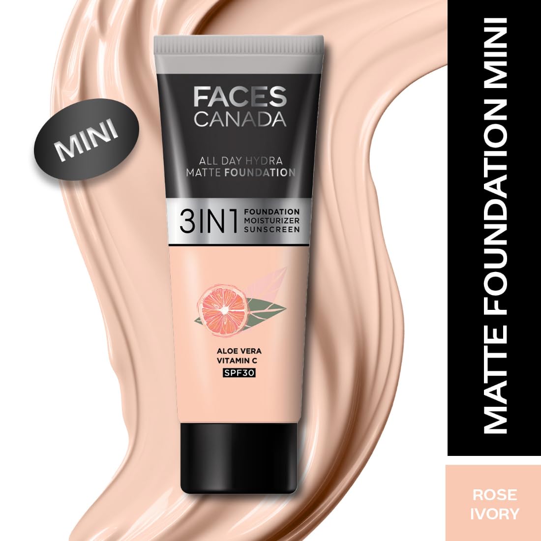 FACESCANADA Waterproof Fix & Finish Kit|Makeup Fixer (50Ml) + Rose Ivory All Day Hydra Matte Mini Foundation (15Ml)|Makeup Kit For Women (Combo Pack Of 2)
