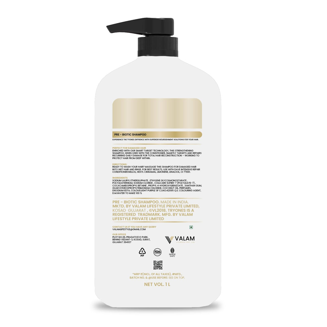 TryOnes Pre Botic Shampoo Damage Repairing your Hair Cuticle & Giving Frizz Control - Premium Hair Care 1000 ml