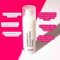 Cos-IQ 1% Vitamin A Granactive Retinoid Emulsion Face Serum | Vit-A Anti Ageing Night Cream Serum for Wrinkles, Fine Lines & Acne | For Women & Men | 30ml