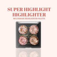 LAKYOU BEAUTY Super Highlight Highlighter | Multishade Highlighter Palette | Travel Friendly | Highly Pigmented | Easy to Blend | Long Lasting | Shade-03 | 15g