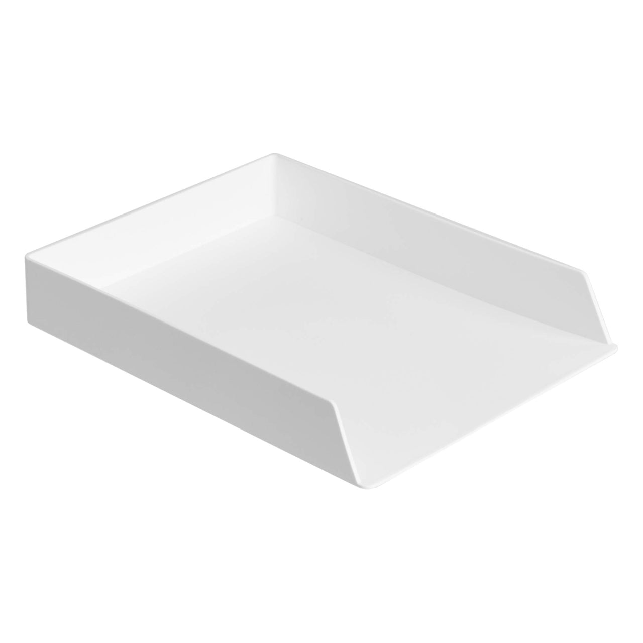Basics Rectangular Plastic Desk Organizer, Letter Tray, White, 2-Pack