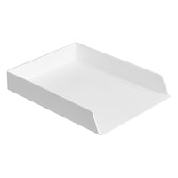 Basics Rectangular Plastic Desk Organizer, Letter Tray, White, 2-Pack