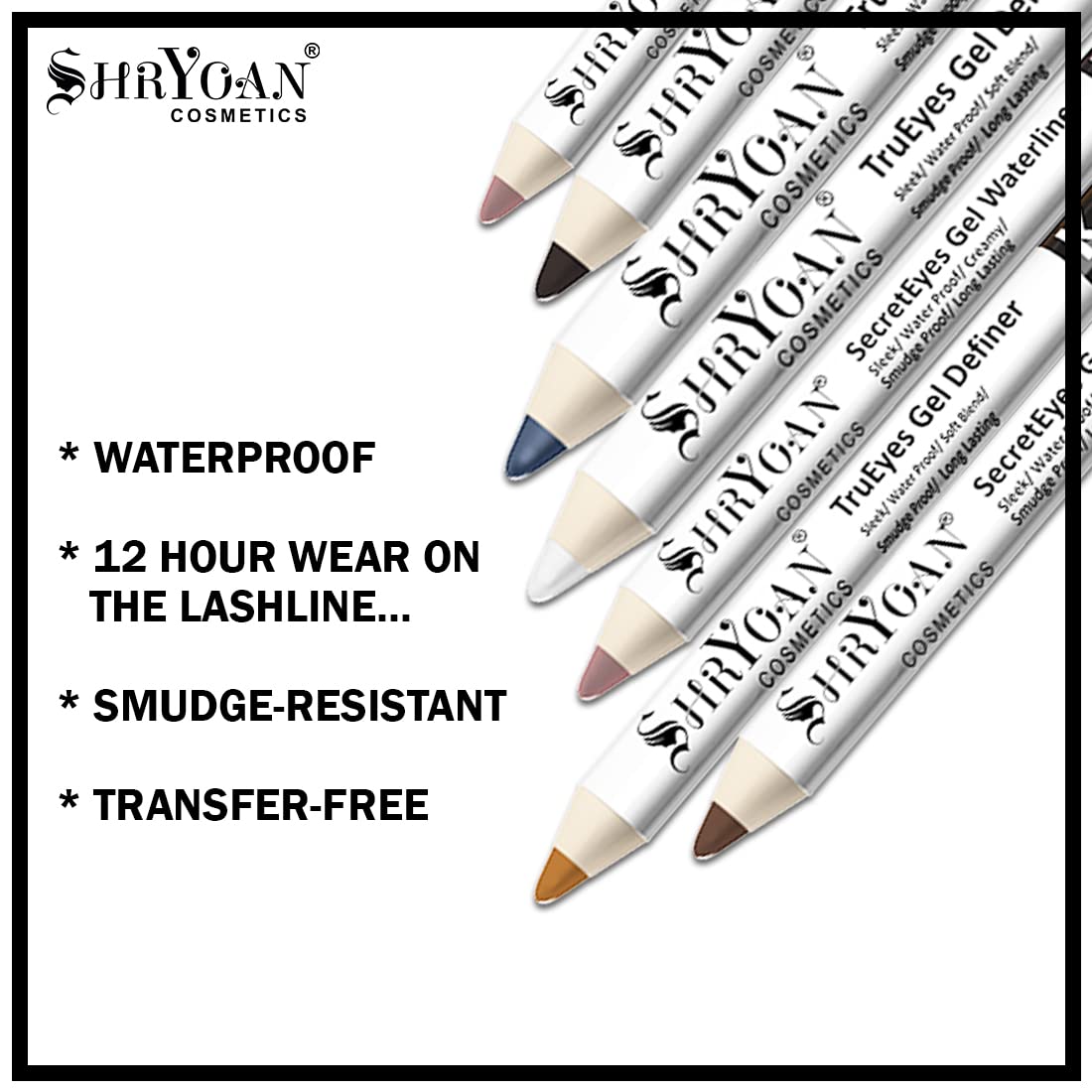 Shryoan Secret True Eyes Kajal, Matte Finish, Ultra Sleek & Creamy Kajal | Waterproof & Smudge Proof | Upto 24 Hours Long Stay (BLACK RAVEN)