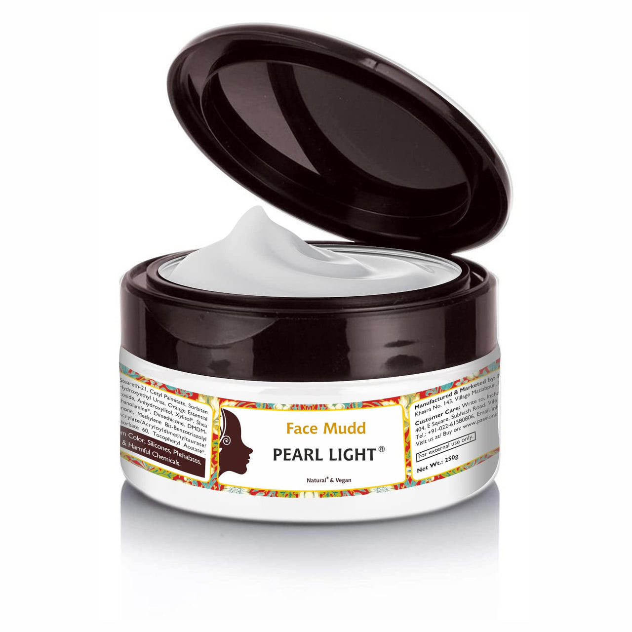 Passion Indulge Pearl Light Natural Face Mudd Pack for Glowing Skin, Spot Reduction, Skin Lightening, Reduce Pigmentation- 250gm