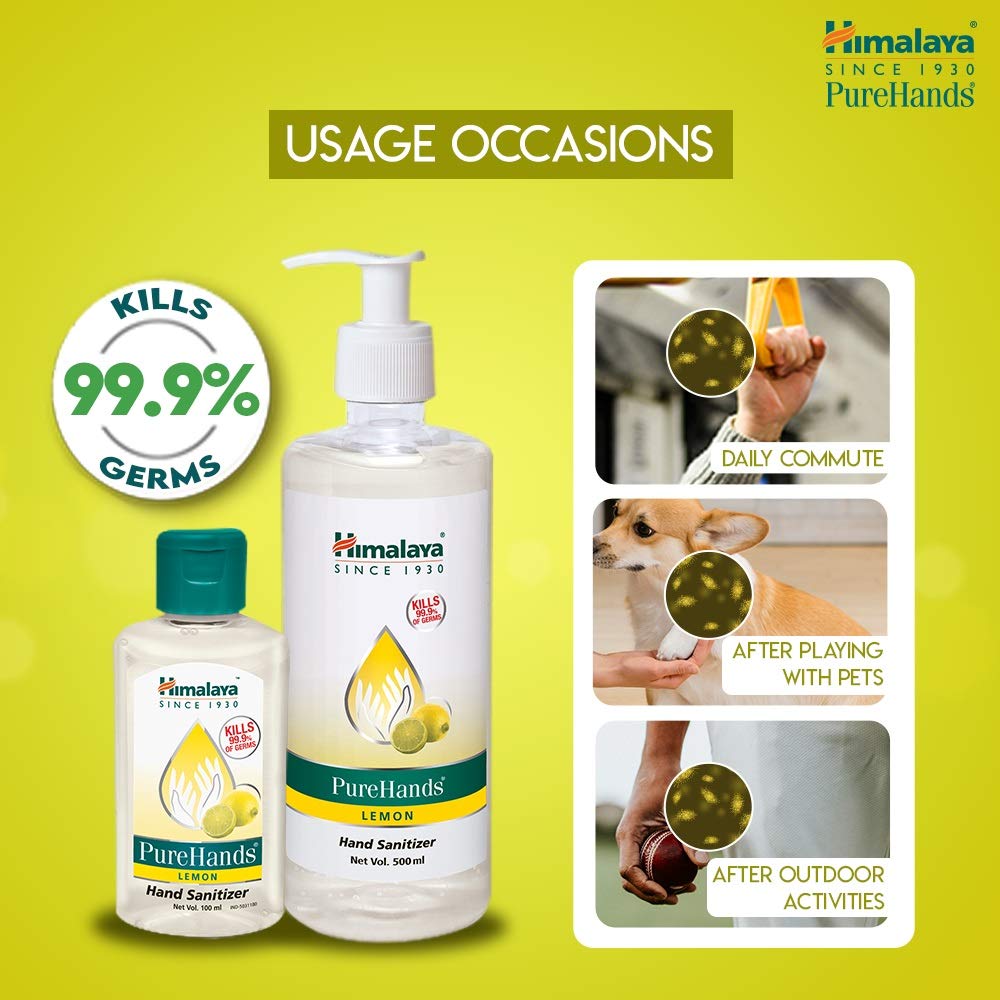 Himalaya Pure Hands | Hand Sanitizer - 500 ml (Lemon) (Packaging may vary)