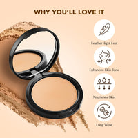 Lovechild Masaba 4-In-1 Mattifying Compact - Perfect All Skin Matte Coverage, Moisturizer, Primer & Skin Repair, With Macadamia Oil & Vitamin E, Honest Honey (Medium) - 9G