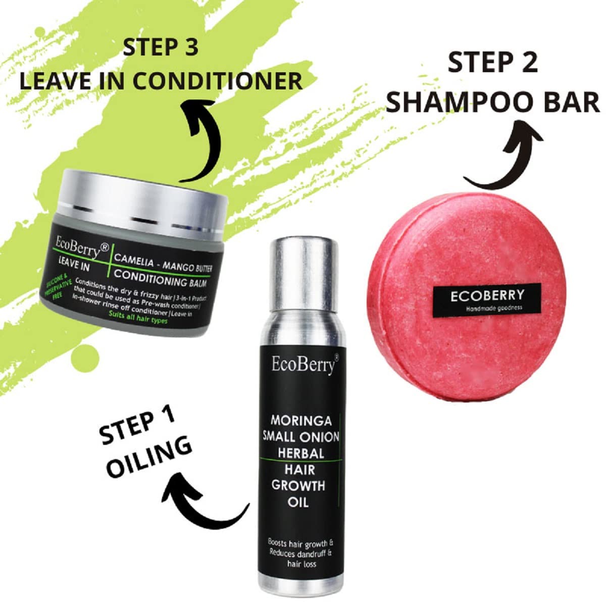 EcoBerry Moringa Small Onion Herbal Hair Growth Oil For Hair Growth, Strengthens Hair Follicles, Reduces Hair Breakage & Dandruff & Dry Scalp