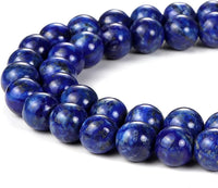 BEADNOVA Blue Lapis Lazuli Beads Natural Crystal Beads Stone Gemstone Round Loose Energy Healing Beads with Free Crystal Stretch Cord for Jewelry Making (6mm, 62-64pcs) 6mm 12) Blue Lapis Lazuli Beads