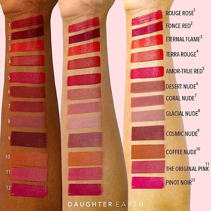 DAUGHTER EARTH Vegan Lip and Cheek Tint Combo | Matte Natural Blush for Women | Lip Tint with Vitamin E | Nourishing Cheek Tint | Pack of 2 | 4.5 gm Each (Rogue Rose & Pinot Noir)