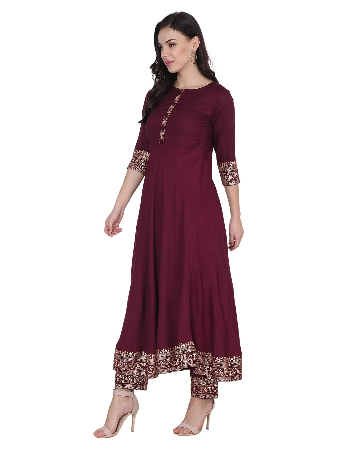 VASTRAMANIAA Women's  Rayon Kurta Palazzo Ethnic Set