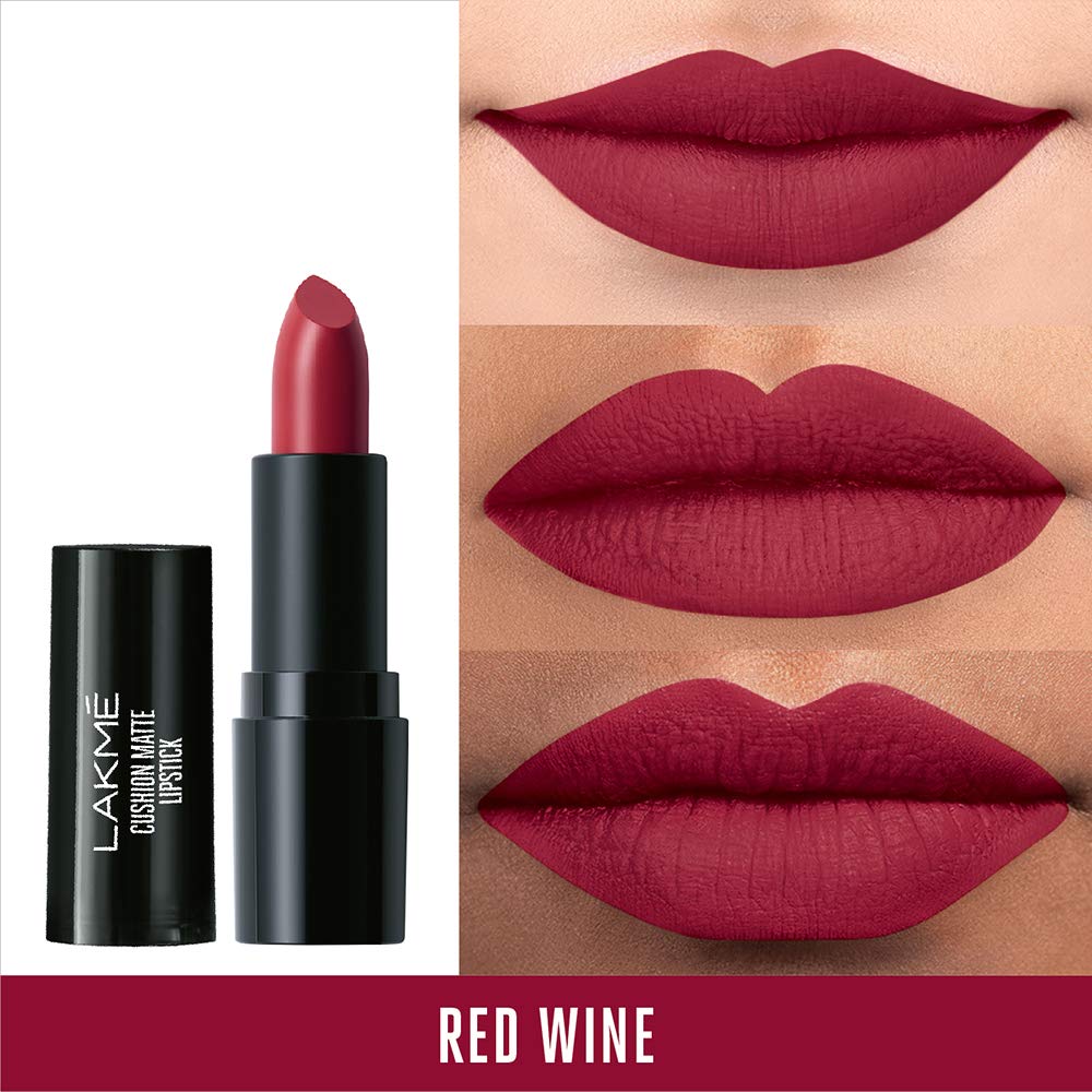 Lakmé Cushion Matte Lipstick, Red Wine, 4.5 g & Lakmé 9 to 5 CC Cream Mini, 01 - Beige, Light Face Makeup with Natural Coverage, SPF 30, 9 g