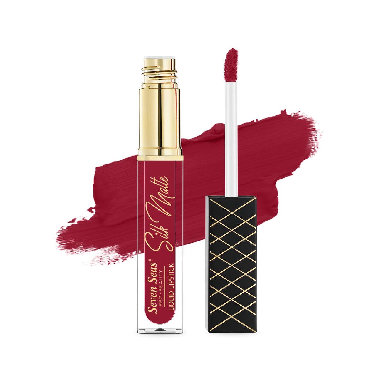 Seven Seas Silk Matte Liquid Lipstick | Long Lasting and Waterproof Liquid Lipstick for Women (Medium Carmine, 7ml)