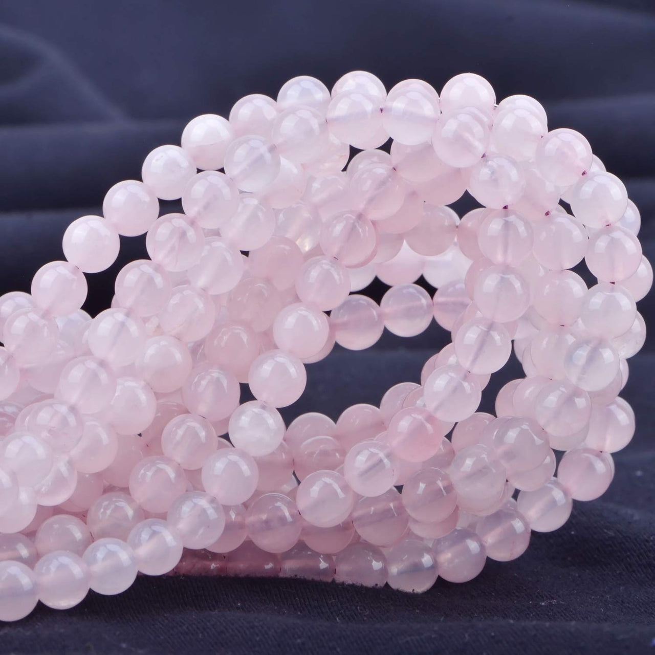 100Pcs Natural Crystal Beads Stone Gemstone Round Loose Energy Healing Beads with Free Crystal Stretch Cord for Jewelry Making (Rose Quartz, 8MM) Rose Quartz