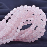 100Pcs Natural Crystal Beads Stone Gemstone Round Loose Energy Healing Beads with Free Crystal Stretch Cord for Jewelry Making (Rose Quartz, 8MM) Rose Quartz