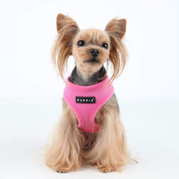 Puppia Soft Dog Harness No Choke Over-The-Head Triple Layered Breathable Mesh Adjustable Chest Belt and Quick-Release Buckle, Pink, X-Large