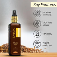 PYOURA Non-oily Methi Frizzy Hair Serum Mist 100ml, Hair Conditioner For Dry Frizzy Hair, Serum for Soft and Shiny Hair, Revives Damaged Hair, Ayurvedic Natural Herbal spray serum for dandruff