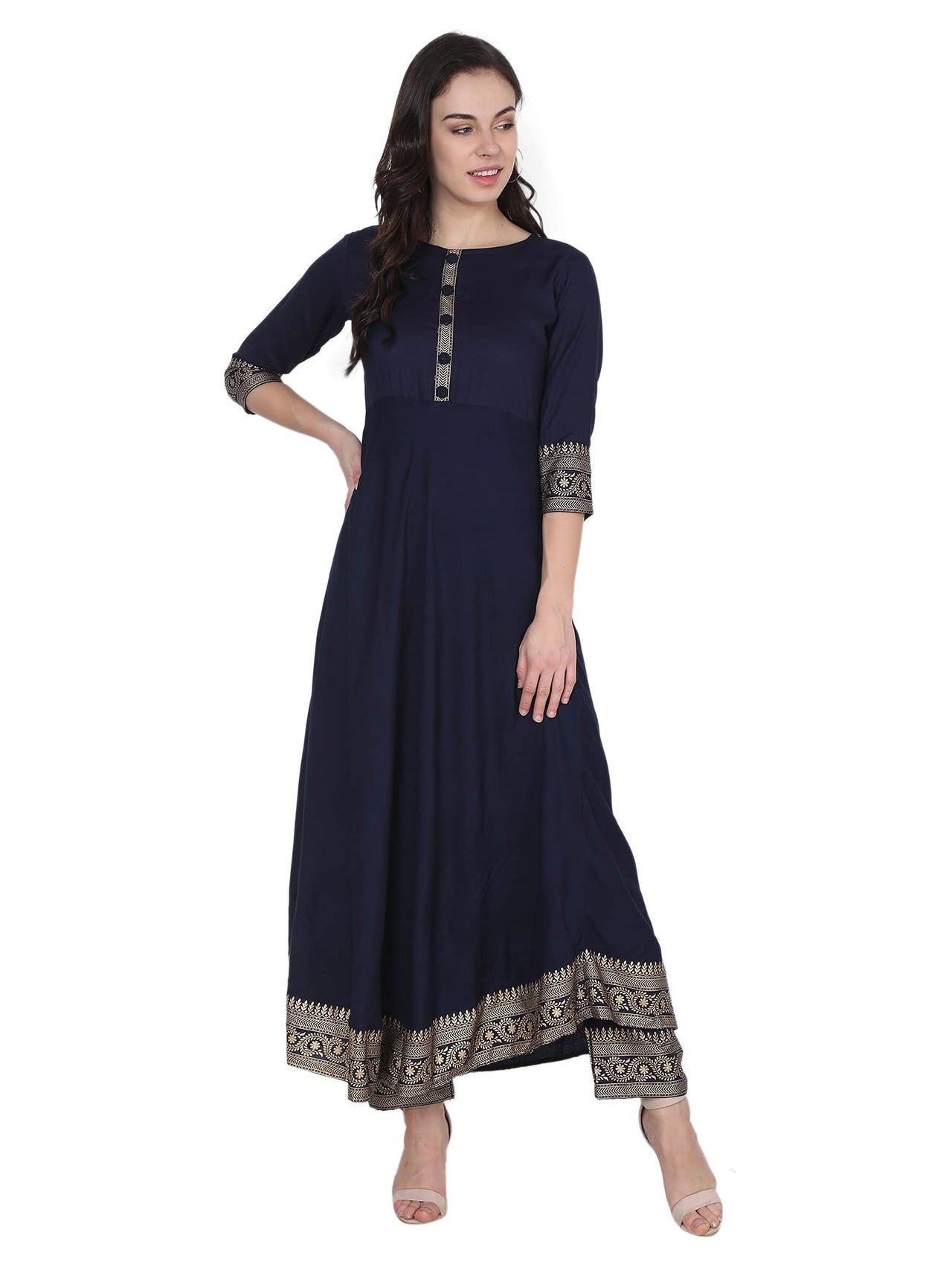 VASTRAMANIAA Women's  Rayon Kurta Palazzo Ethnic Set