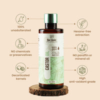 Nat Habit - Fresh Ready To Apply Henna Paste (Pack of 2 x 220g) and Nat Habit Cold Pressed 100% Pure Castor (Arandi) Oil for Skin & Hair - 200ml