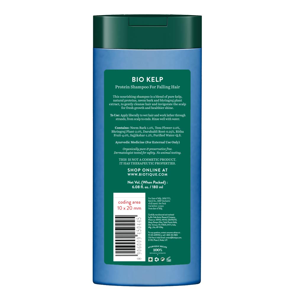 Biotique Bio Papaya Visibly Flawless Skin Face Wash For All Skin Types, 150ml And Biotique Bio Kelp Protein Shampoo For Falling Hair Intensive Hair Regrowth Treatment, 180ml