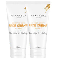 Glamveda rice water hydrate & glow cream mask for Dry & Normal skin | No Paraben, SLS | Pack of 2