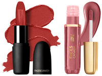 FACESCANADA Comfy Matte Liquid Lipstick - Roses For You 26,3 Ml | Comfortable 10Hr Longstay |&Faces Canada Weightless Matte Lipstick - Jungle Red 29 (Red),4.5G | Highly Pigmented Lip Color